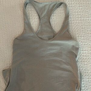 Lululemon Cool Racer back tank gray white striped size 6